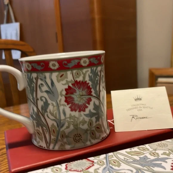 WILLIAM MORRIS « Pink and Rose » gift-boxed set’s of Two Coffee Mugs~ Rare & HTF - Picture 12 of 15